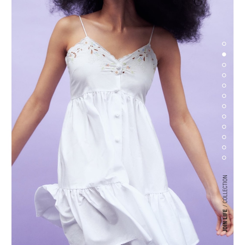 Zara Embroidered poplin dress - Picture 3 of 7